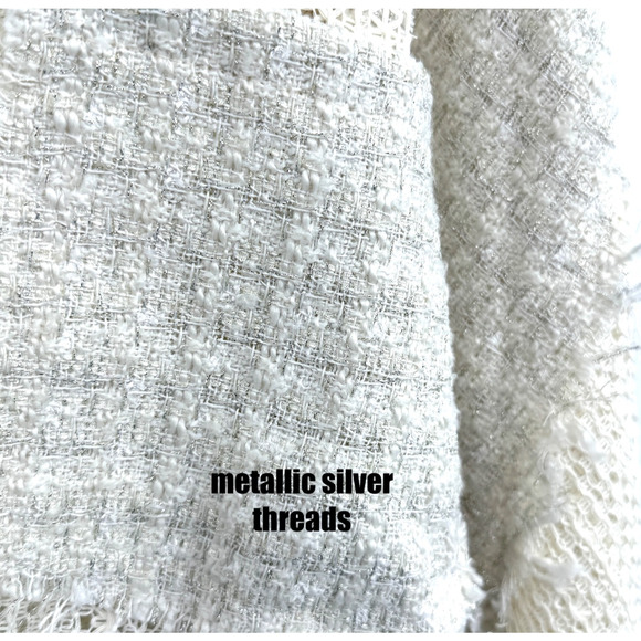 POL Mixed Open Weave Cropped Henley Women's M Wool Blend Metallic Patchwork Boho - Picture 6 of 10